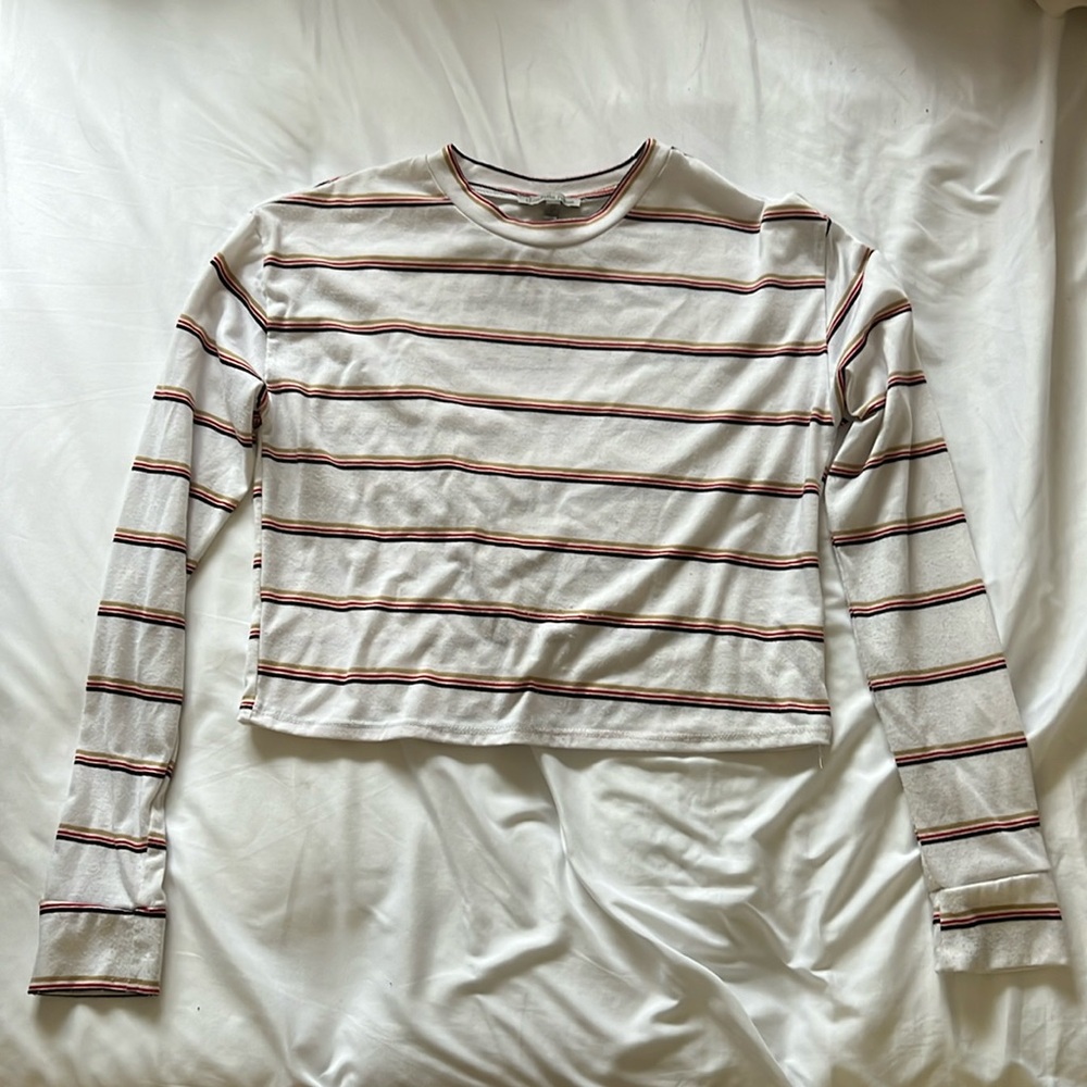 White Striped Long Sleeve Shirt